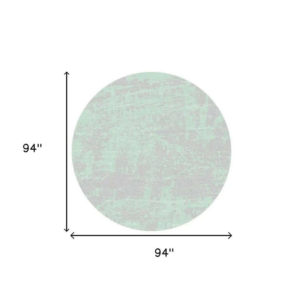 8' Round Blue and Green Round Abstract Indoor Outdoor Area Rug - Homeroots - Flyclothing LLC