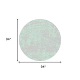 8' Round Blue and Green Round Abstract Indoor Outdoor Area Rug - Homeroots