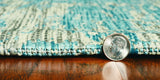 8' Round Blue and Green Round Abstract Indoor Outdoor Area Rug - Homeroots