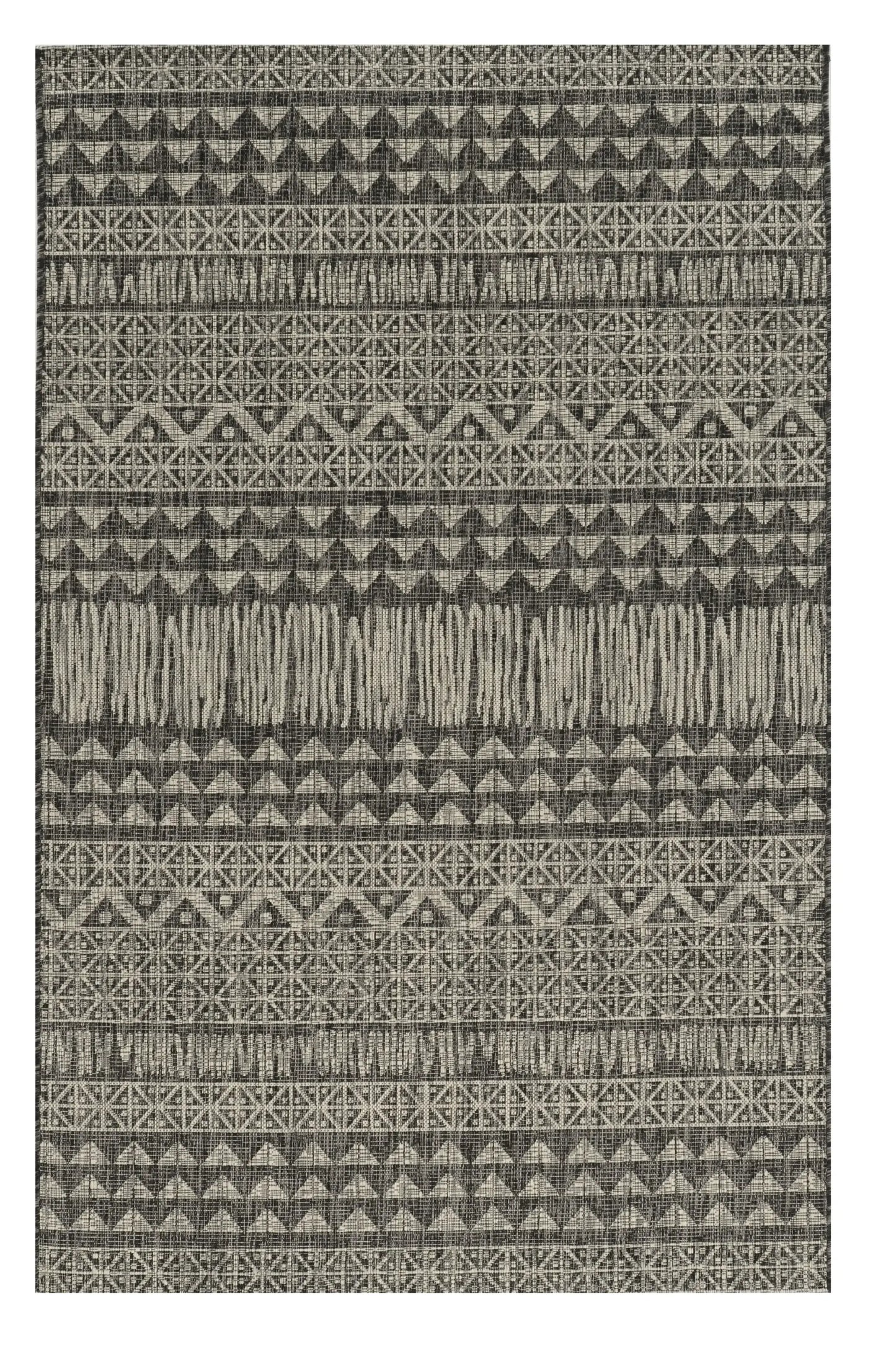 3' X 4' Charcoal Southwestern Indoor Outdoor Area Rug - Homeroots - Flyclothing LLC