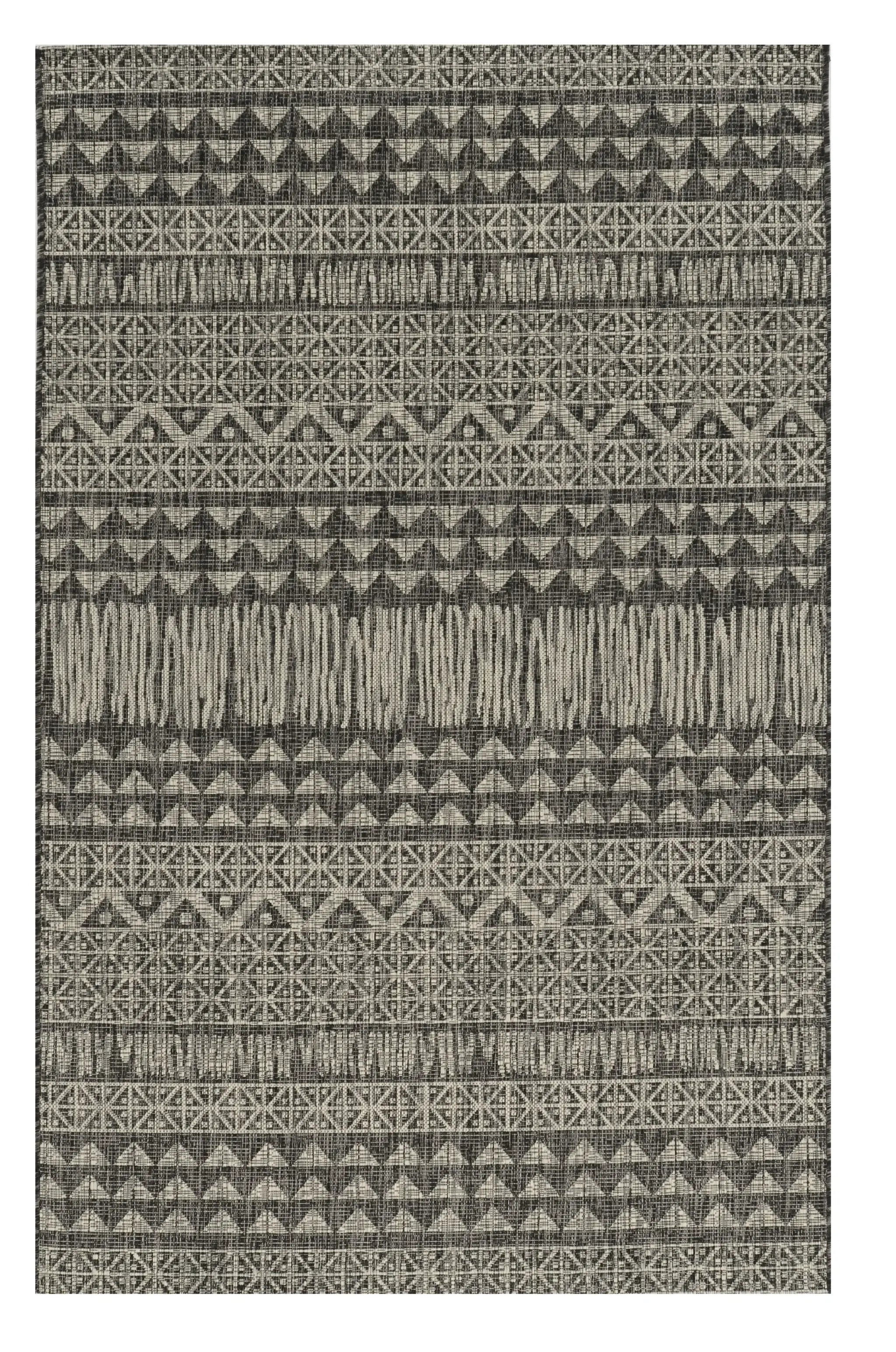 3' X 4' Charcoal Southwestern Indoor Outdoor Area Rug - Homeroots - Flyclothing LLC