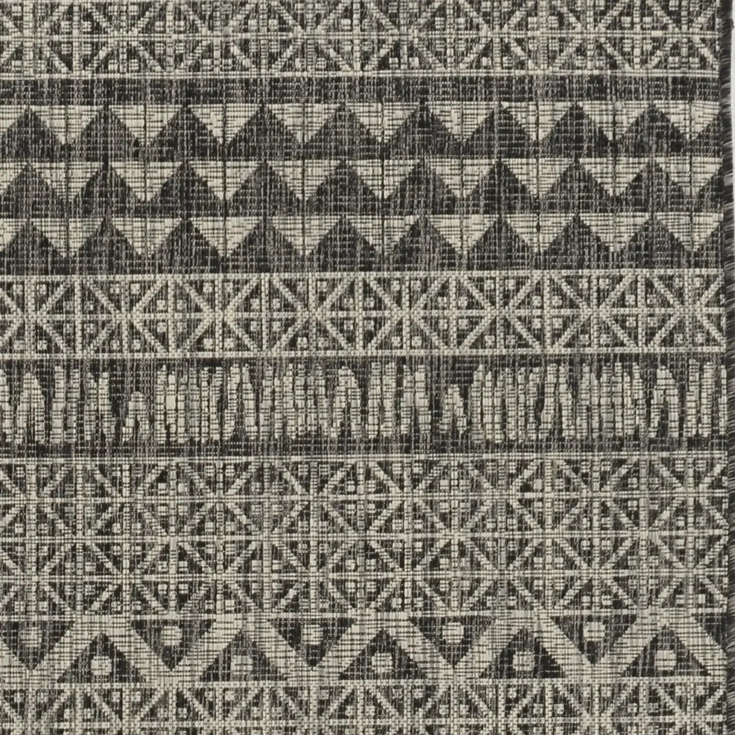 3' X 4' Charcoal Southwestern Indoor Outdoor Area Rug - Homeroots - Flyclothing LLC