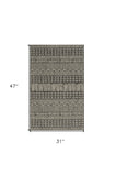 3' X 4' Charcoal Southwestern Indoor Outdoor Area Rug - Homeroots