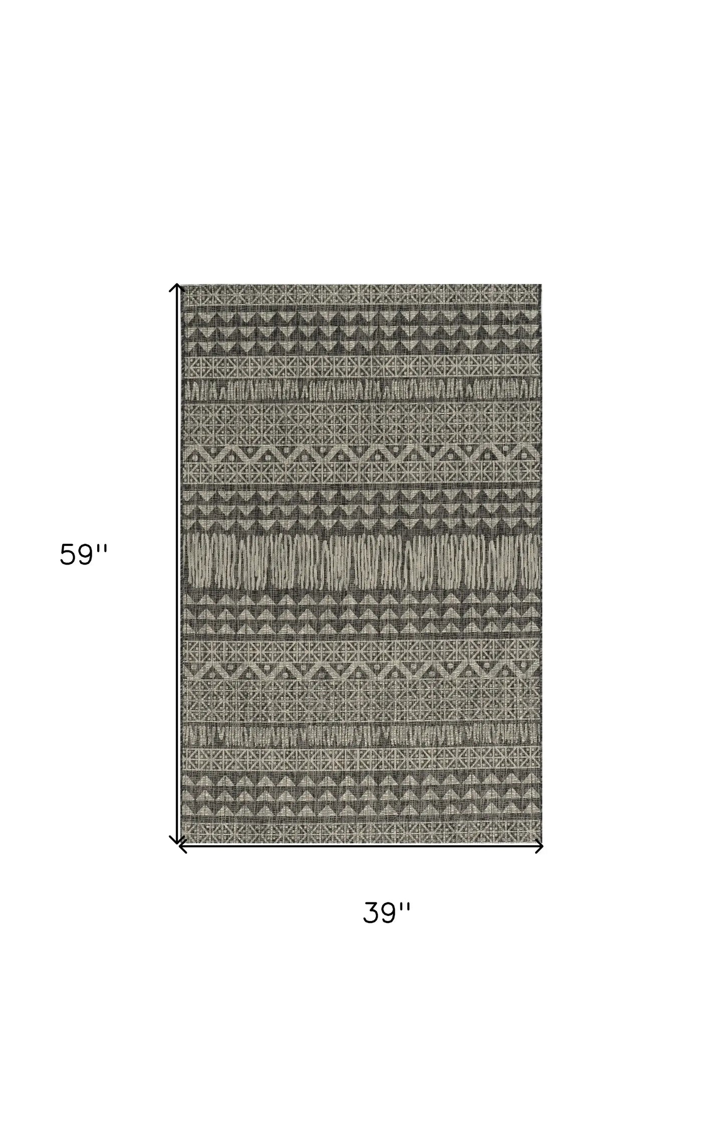 3' X 5' Charcoal Tribal Area Rug - Homeroots - Flyclothing LLC