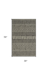 3' X 5' Charcoal Tribal Area Rug - Homeroots - Flyclothing LLC