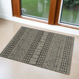 3' X 5' Charcoal Tribal Area Rug - Homeroots