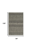 8' X 11' Charcoal Southwestern Indoor Outdoor Area Rug - Homeroots