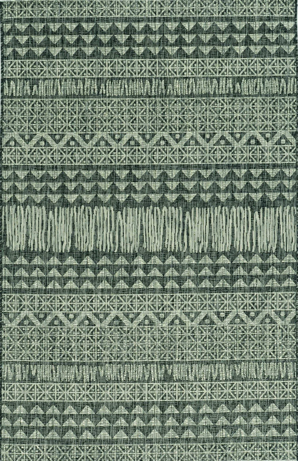 8' X 11' Charcoal Southwestern Indoor Outdoor Area Rug - Homeroots - Flyclothing LLC