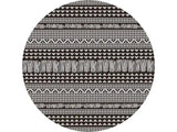 8' Round Charcoal Southwestern Indoor Outdoor Area Rug - Homeroots