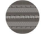 8' Round Charcoal Southwestern Indoor Outdoor Area Rug - Homeroots - Flyclothing LLC