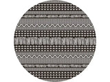 8' Round Charcoal Southwestern Indoor Outdoor Area Rug - Homeroots - Flyclothing LLC