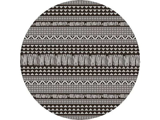 8' Round Charcoal Southwestern Indoor Outdoor Area Rug - Homeroots - Flyclothing LLC