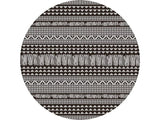 8' Round Charcoal Southwestern Indoor Outdoor Area Rug - Homeroots