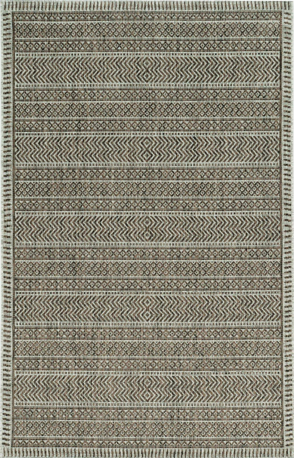 5' X 8' Brown Southwestern Indoor Outdoor Area Rug - Homeroots - Flyclothing LLC