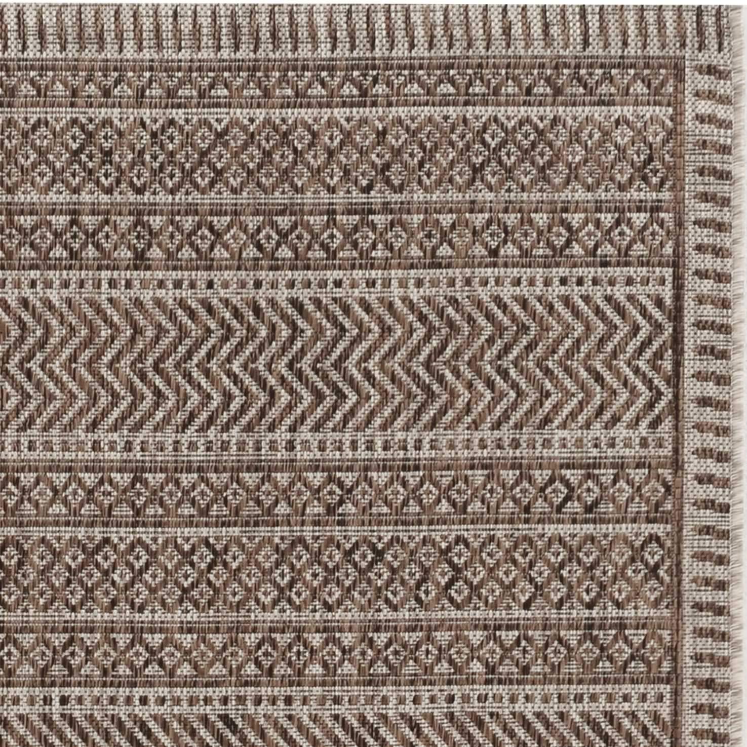 5' X 8' Brown Southwestern Indoor Outdoor Area Rug - Homeroots - Flyclothing LLC