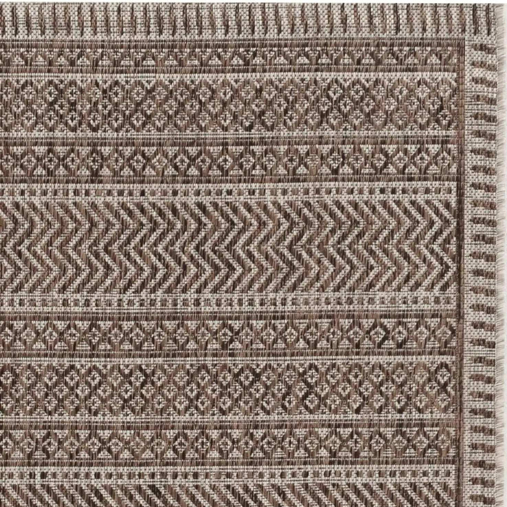 5' X 8' Brown Southwestern Indoor Outdoor Area Rug - Homeroots - Flyclothing LLC