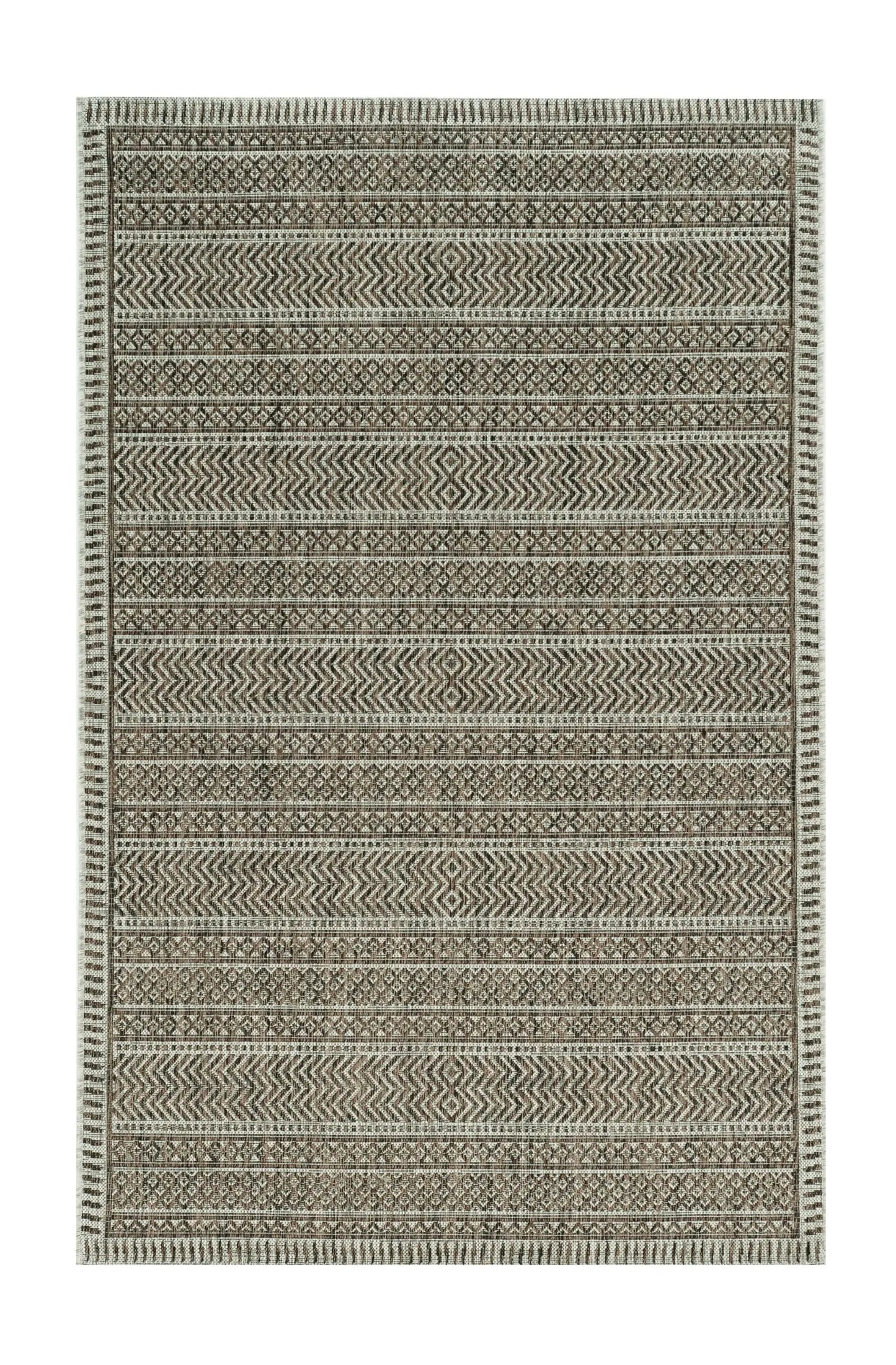 5' X 8' Brown Southwestern Indoor Outdoor Area Rug - Homeroots - Flyclothing LLC
