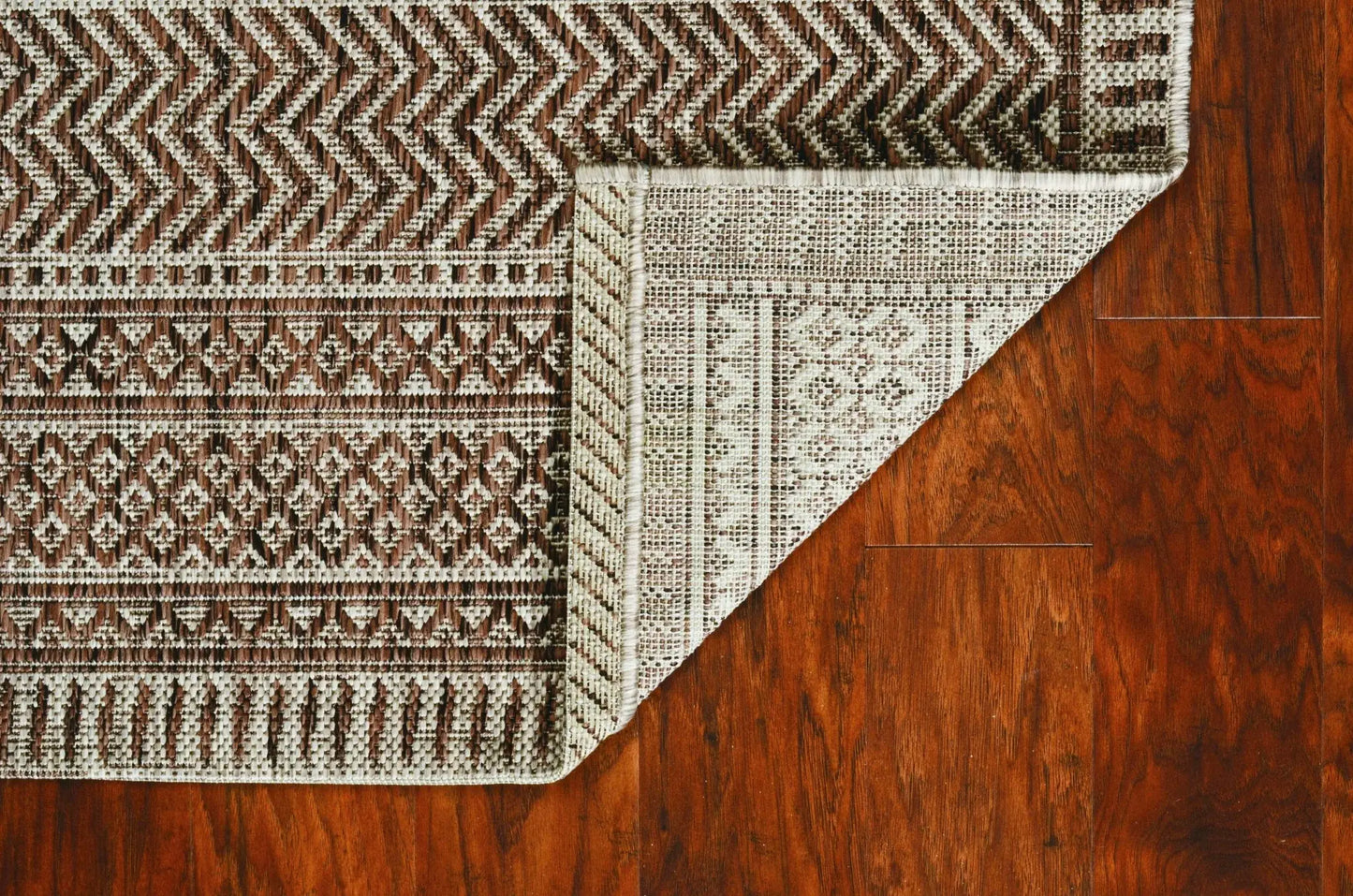 8' X 11' Mocha Geometric Patterns Indoor Area Rug - Homeroots - Flyclothing LLC