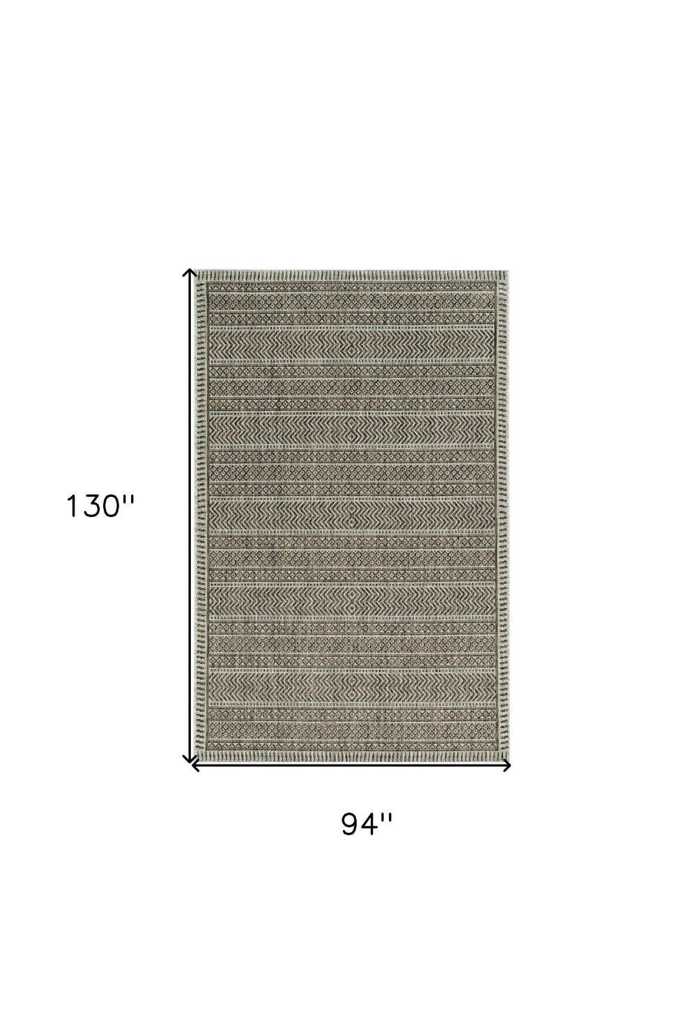 8' X 11' Mocha Geometric Patterns Indoor Area Rug - Homeroots - Flyclothing LLC