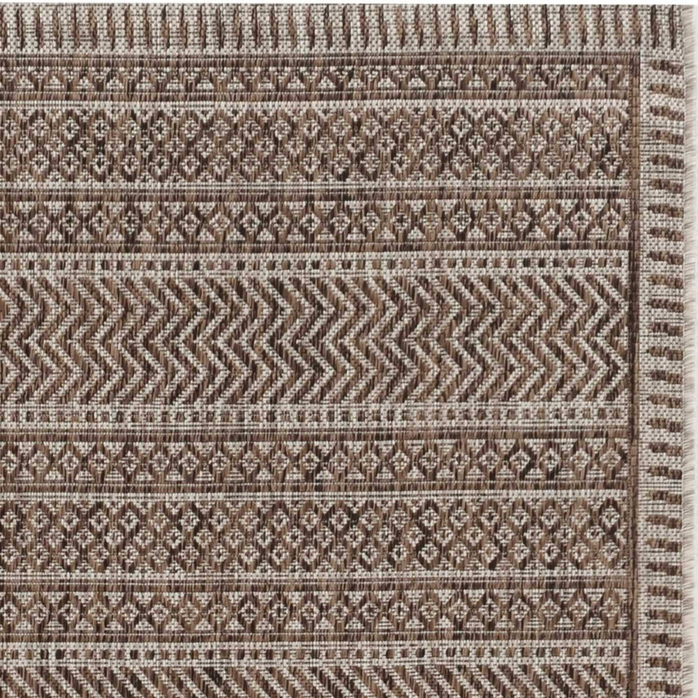 8' X 11' Mocha Geometric Patterns Indoor Area Rug - Homeroots - Flyclothing LLC