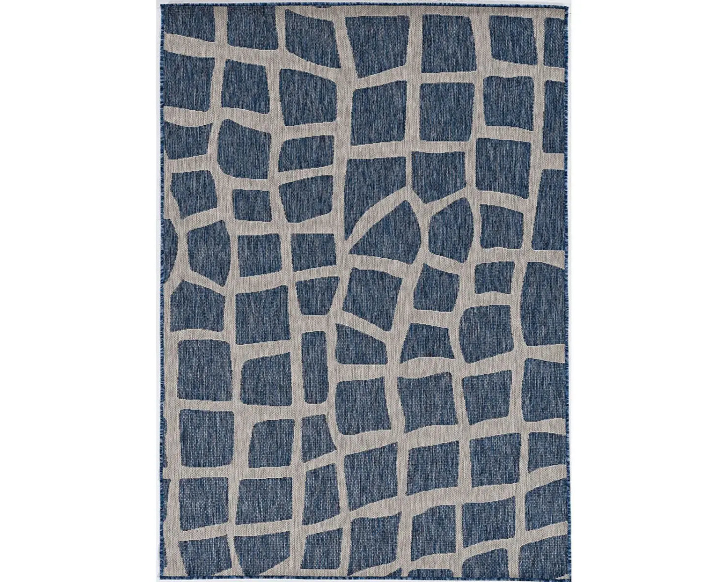 3' X 5' Blue and Gray Abstract Indoor Outdoor Area Rug - Homeroots - Flyclothing LLC
