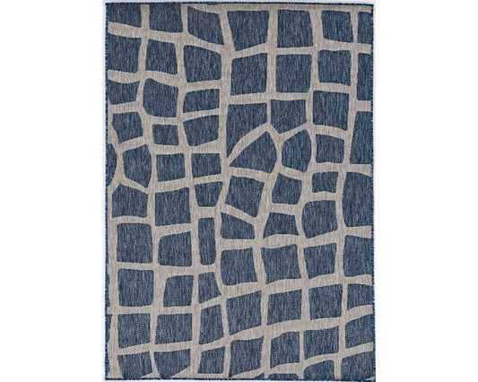 3' X 5' Blue and Gray Abstract Indoor Outdoor Area Rug - Homeroots - Flyclothing LLC