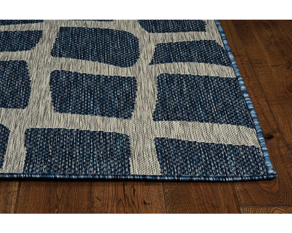 3' X 5' Blue and Gray Abstract Indoor Outdoor Area Rug - Homeroots - Flyclothing LLC