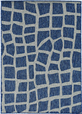 8' X 11' Blue and Gray Abstract Indoor Outdoor Area Rug - Homeroots - Flyclothing LLC