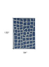 8' X 11' Blue and Gray Abstract Indoor Outdoor Area Rug - Homeroots - Flyclothing LLC