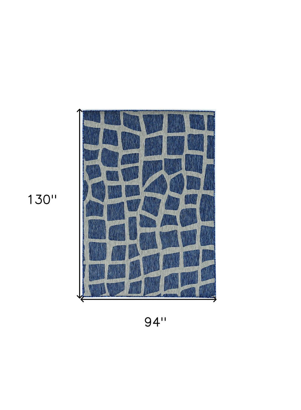 8' X 11' Blue and Gray Abstract Indoor Outdoor Area Rug - Homeroots - Flyclothing LLC