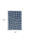 8' X 11' Blue and Gray Abstract Indoor Outdoor Area Rug - Homeroots