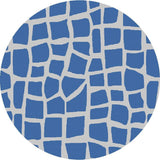 8' Round Blue and Gray Abstract Indoor Outdoor Area Rug - Homeroots