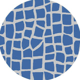 8' Round Blue and Gray Abstract Indoor Outdoor Area Rug