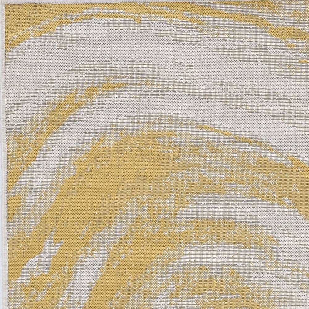 3' X 4' Gold and Ivory Abstract Area Rug - Homeroots - Flyclothing LLC