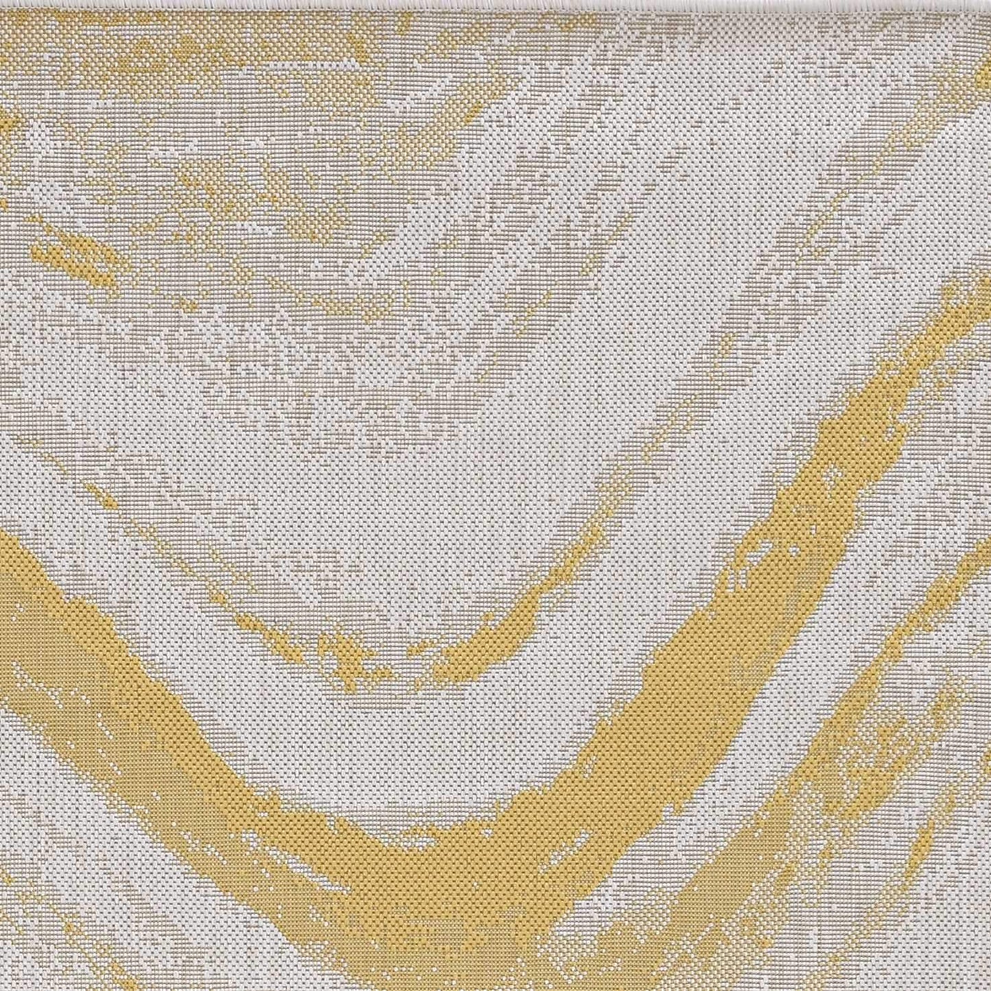 3' X 5' Gold and Ivory Abstract Area Rug - Homeroots - Flyclothing LLC