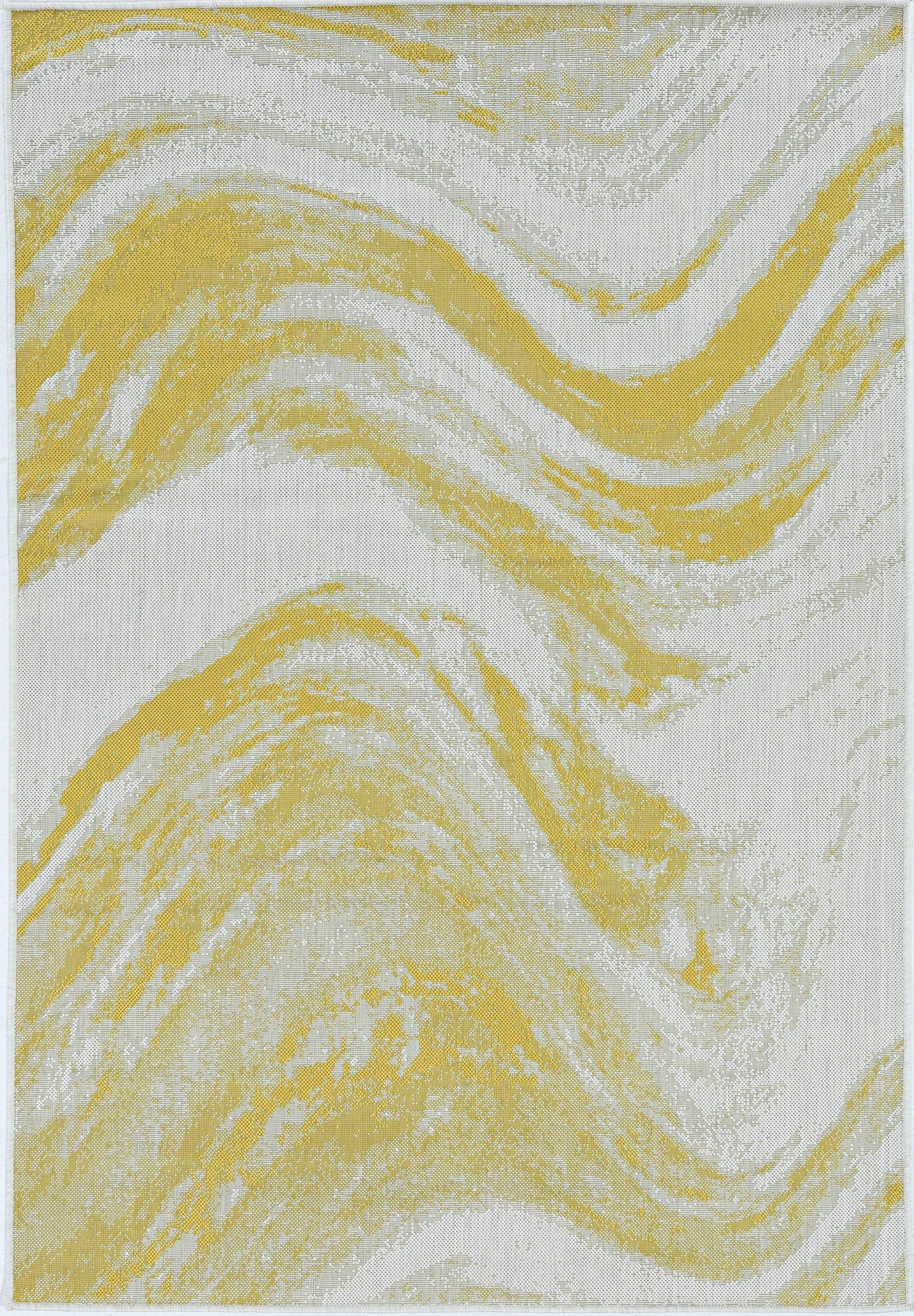 3' X 5' Gold and Ivory Abstract Area Rug - Homeroots - Flyclothing LLC