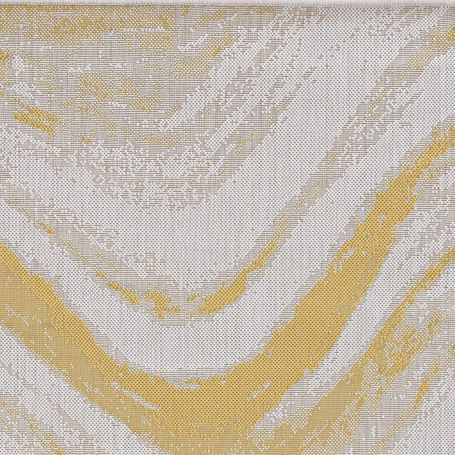 5' X 8' Gold and Ivory Abstract Indoor Outdoor Area Rug - Homeroots - Flyclothing LLC