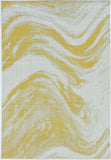 8' X 11' Ivory Or Gold Abstract Brushstrokes Indoor Area Rug - Homeroots