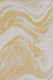 8' Ivory Gold Machine Woven Abstract Waves Round Indoor Outdoor Area Rug - Homeroots - Flyclothing LLC