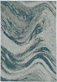 8' Round Gray Abstract Indoor Outdoor Area Rug - Homeroots
