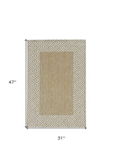 3' X 4' Natural Geometric Area Rug - Homeroots - Flyclothing LLC