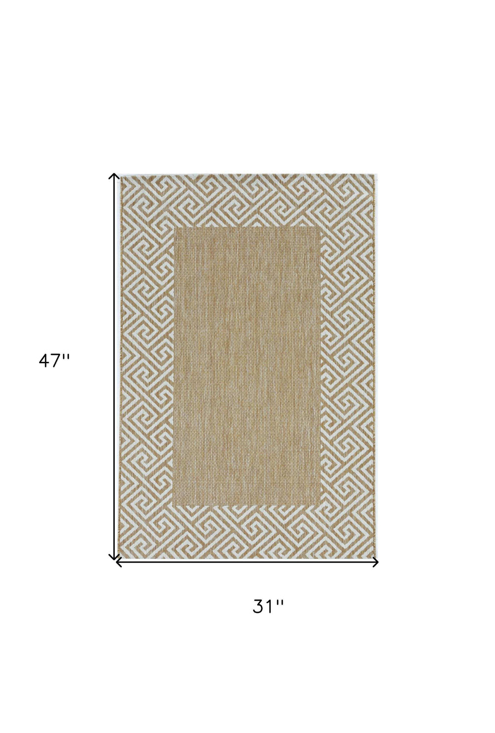 3' X 4' Natural Geometric Area Rug - Homeroots - Flyclothing LLC