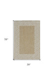 3' X 5' Natural Geometric Area Rug - Homeroots