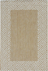5' X 8' Ivory Geometric Indoor Outdoor Area Rug - Homeroots - Flyclothing LLC