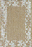 5' X 8' Ivory Geometric Indoor Outdoor Area Rug - Homeroots