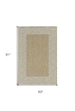 5' X 8' Ivory Geometric Indoor Outdoor Area Rug - Homeroots