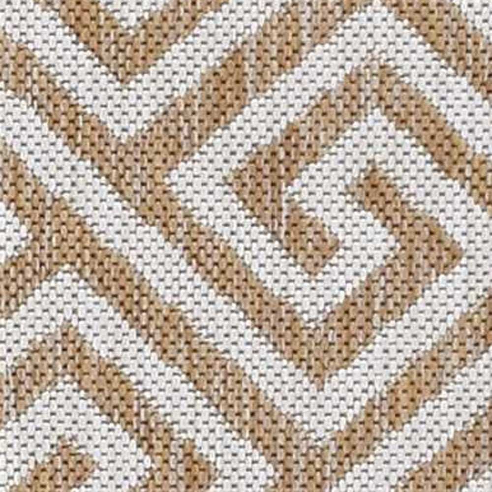 5' X 8' Ivory Geometric Indoor Outdoor Area Rug - Homeroots - Flyclothing LLC