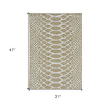 3' X 4' Ivory Abstract Indoor Outdoor Area Rug - Homeroots