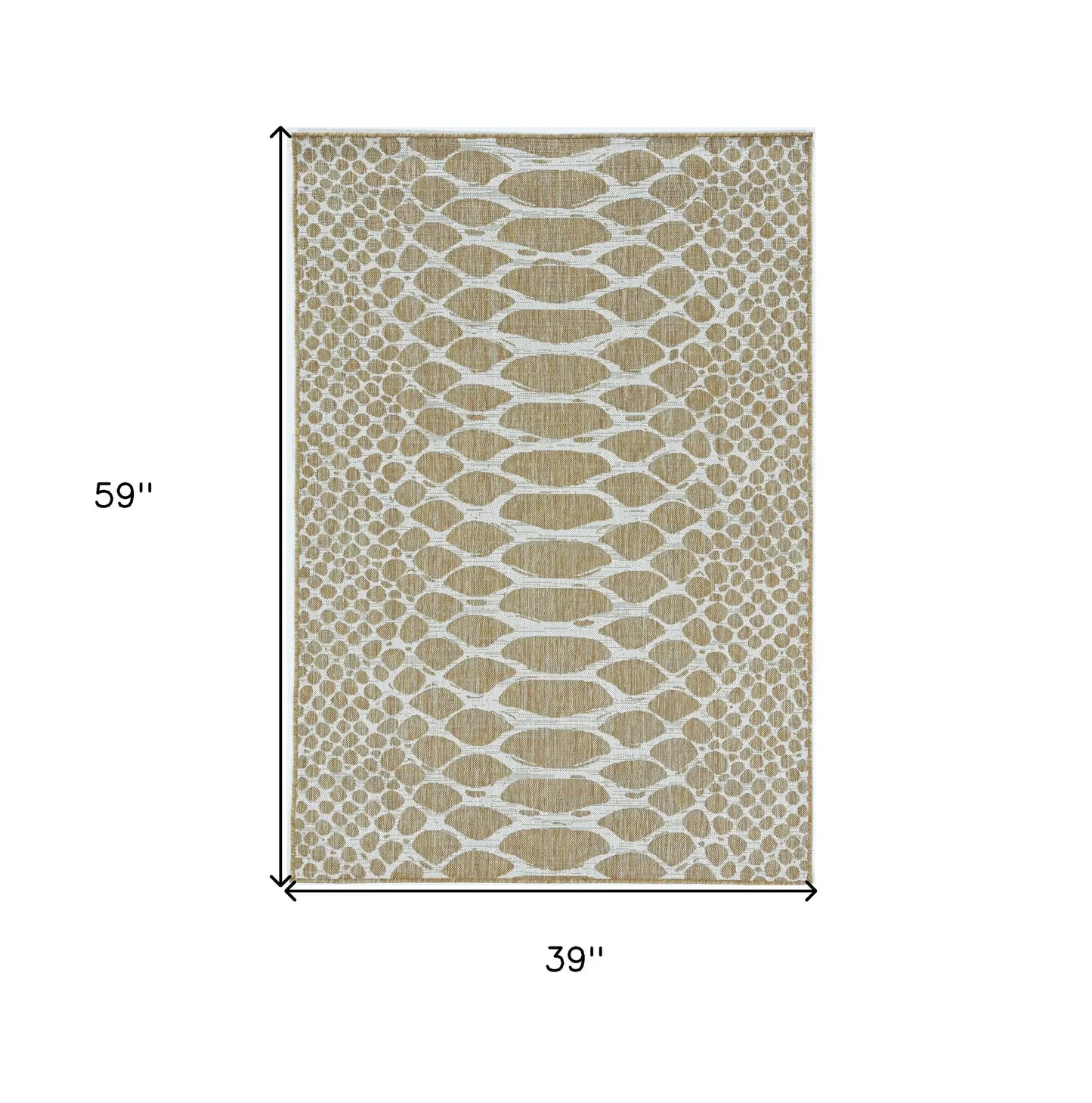 3' X 5' Brown and Ivory Abstract Indoor Outdoor Area Rug - Homeroots - Flyclothing LLC