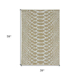 3' X 5' Brown and Ivory Abstract Indoor Outdoor Area Rug - Homeroots - Flyclothing LLC